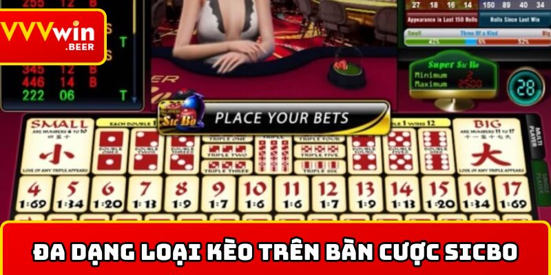 Đa dạng loại kèo trên bàn cược sicbo