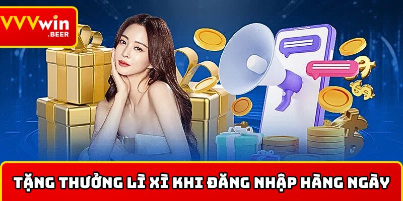 Tặng thưởng lì xì khi đăng nhập game hàng ngày